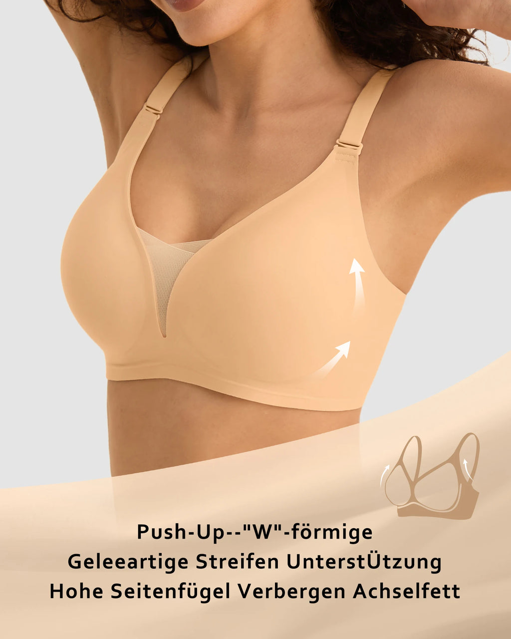 7pcs Women's Wireless Push Up Seamless T-Shirt Bralettes - Multi-Color, Breathable Padded, Everyday Comfort