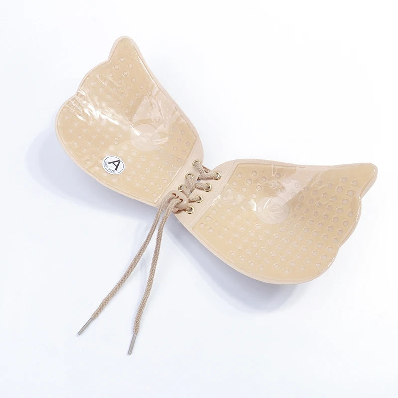 Seamless Self Adhesive Fly Bra Women Strapless Push Up Bras Stick On Sexy Lingerie Invisible Silicone Chest Paste Plus Size ﻿