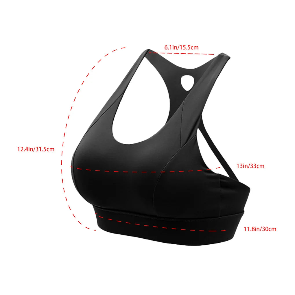 Women Sports Bra Push Up Female Gym Workout Tops Adjustable, S, White