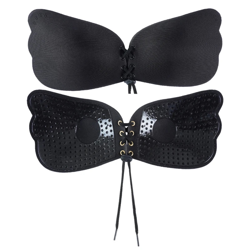 Seamless Self Adhesive Fly Bra Women Strapless Push Up Bras Stick On Sexy Lingerie Invisible Silicone Chest Paste Plus Size ﻿